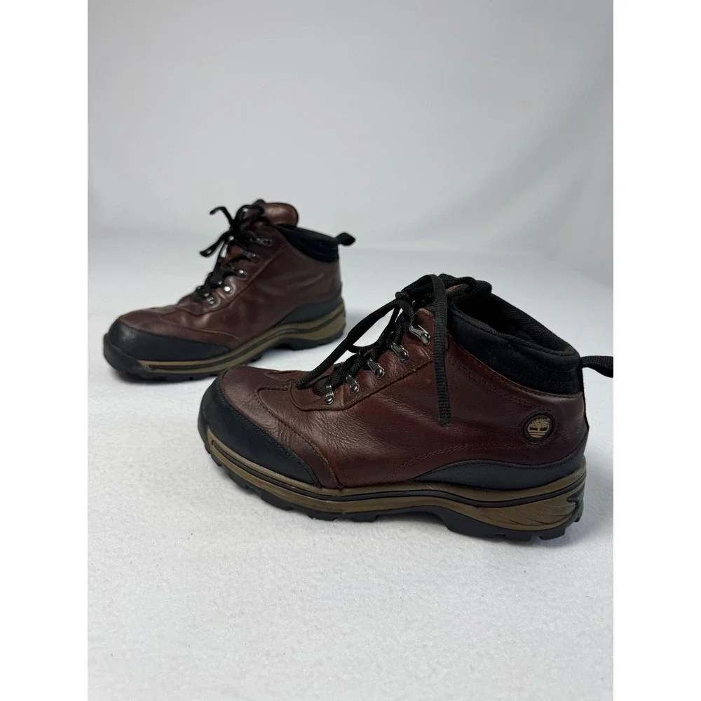 Rugged Timberland Boys 5.5‎ Hiking Boots Brown Leather 22913 Gorpcore Outdoorsy
